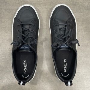 Sperry black leather sneakers size 9 women